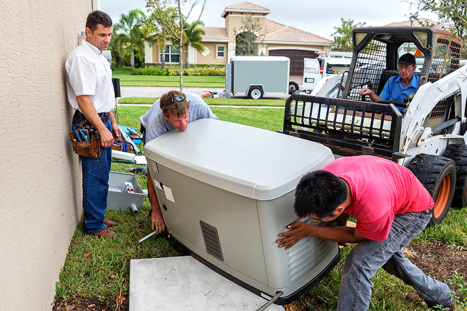 generator installation being performed