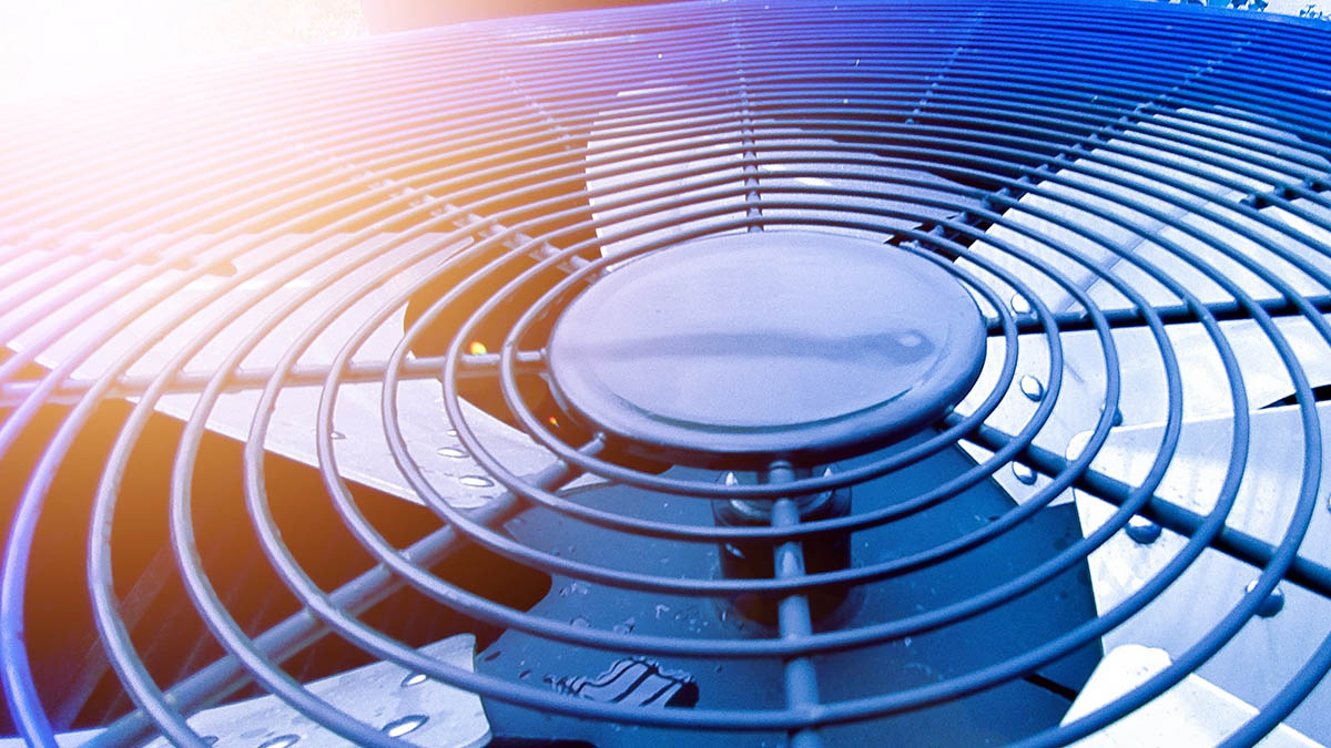 The Close up View of Metal Ventilation Fan not rotating